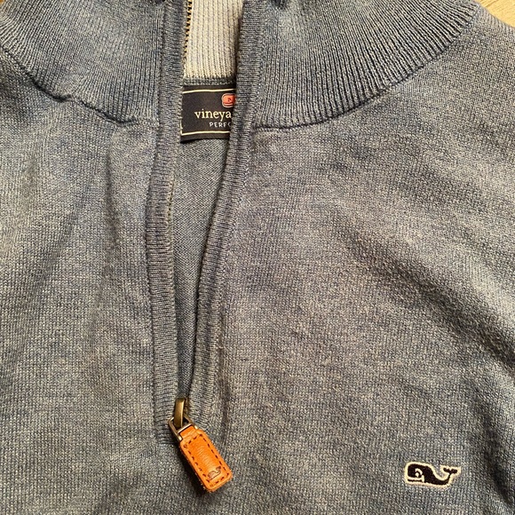 Vineyard Vines Navy Blue 1/4 Zip Size L - Picture 5 of 6